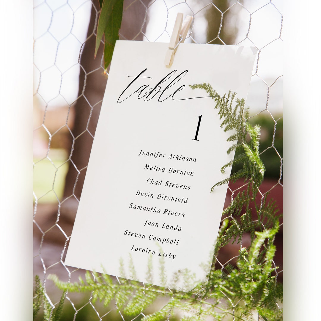 Wedding Seating Chart | Seating Chart Cards | Modern Wedding Seating ...