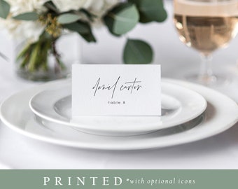 Printed Place Cards, Handwriting Place Cards, Modern Minimalist Place Cards | Table Name Cards, Custom Printed Name Cards