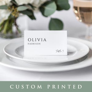 Custom Printed Wedding Place Cards: Simple Elegant Table Decor