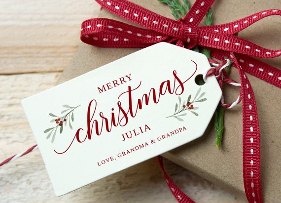 Personalized Christmas Gift Tags, Christmas Gift Labels