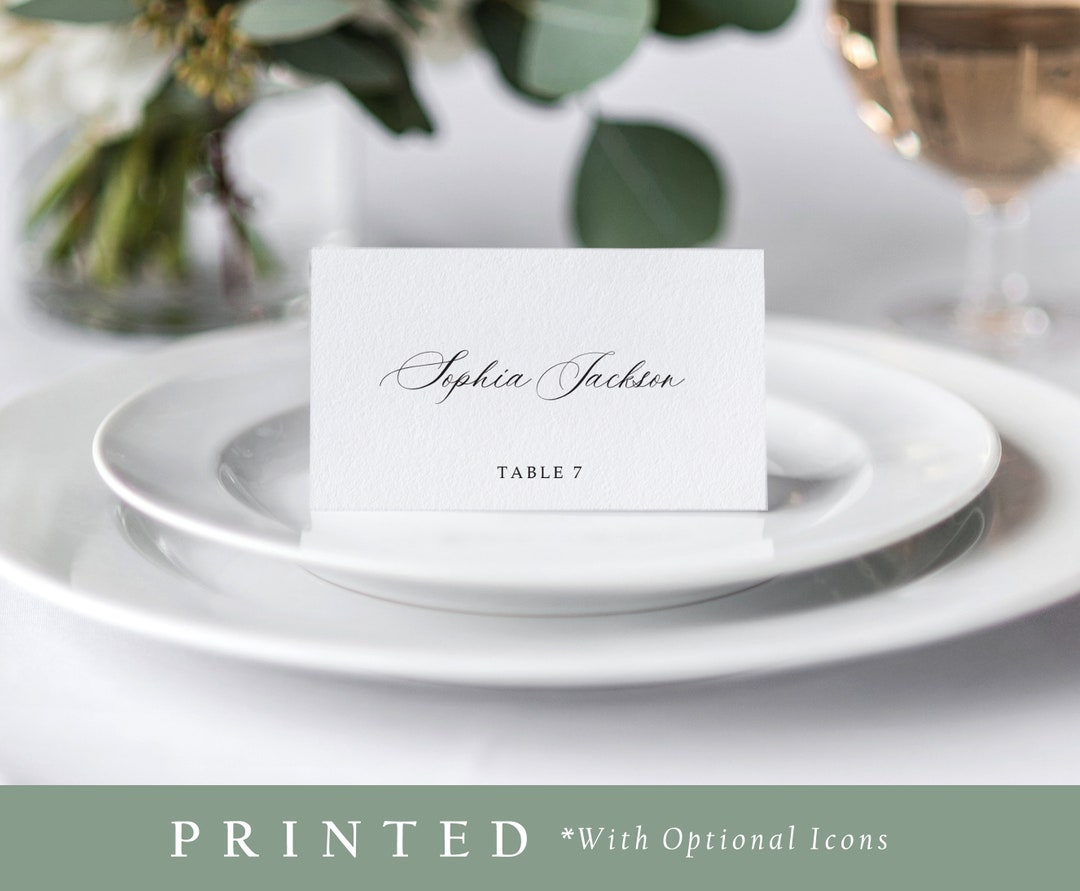 Printed Place Cards Elegant Place Cards Personalized Wedding Place