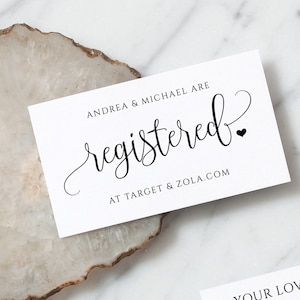 Bridal Shower or Wedding Registry Inserts Template / Enclosure Cards | EDITABLE COLOR Templett - Download as PDF| Rustic Calligraphy