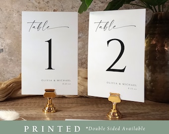 4x6 PRINTED Table Numbers | Table Cards | Wedding Table Card | Double Sided | Table Numbers Wed | Table Card Printing | Minimalist