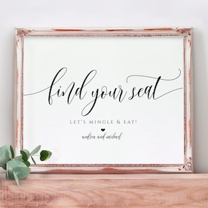 Wedding Seating Sign: Flair Calligraphy, Edit Online (PDF Download)