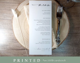 Wedding Menu Cards | Printed Wedding Menus | Modern Wedding Menus | Handwriting Wedding | Minimalist Wedding Menus | Printing for Menus