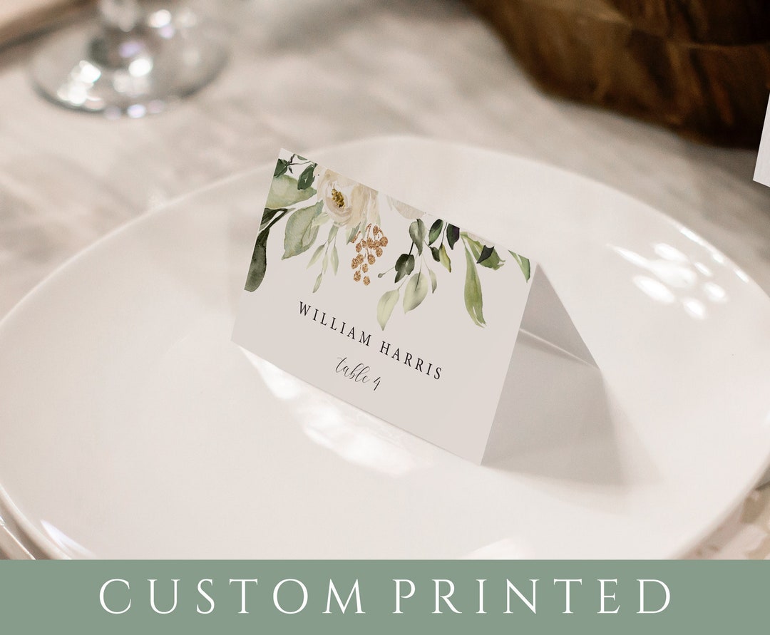 Printed Place Cards Floral Place Cards Greenery Place Cards Personalized Wedding Place Cards
