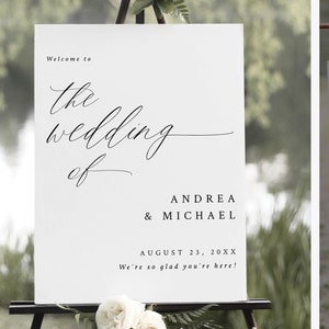 Wedding Welcome Sign | Wedding Signage |  Elegant Wedding | Modern Welcome Sign | Editable Templett - Download PDF | 3 Sizes KKMR1