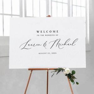 Wedding Welcome Sign (Editable Color) | Elegant Romantic Names | Wedding Sign Template | Edit Online - Templett |  16x20, 18x24, 24x36