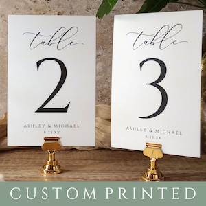 Printed Table Numbers | Wedding Table Numbers | Double Sided Table Numbers | Splendid Luxury Script Table Cards | Table Number Printing
