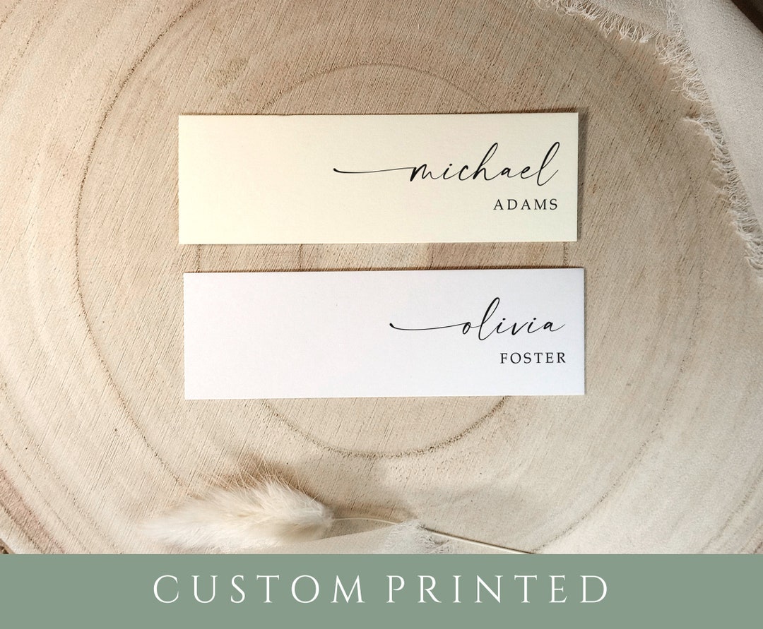 Printed Place Cards Modern Minimalist Place Cards Printed Name Cards