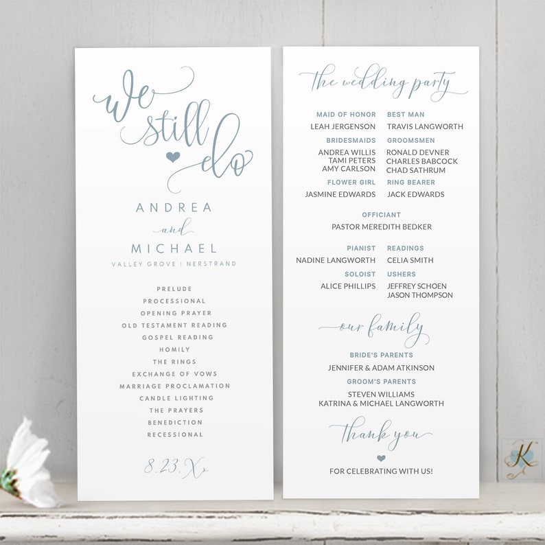 Printable Vow Renewal Program Template Printable Templates