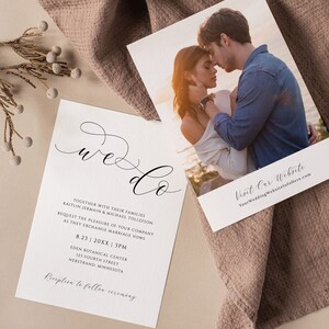 Luxury Photo Wedding Invitation Template: Splendid Script (PDF)