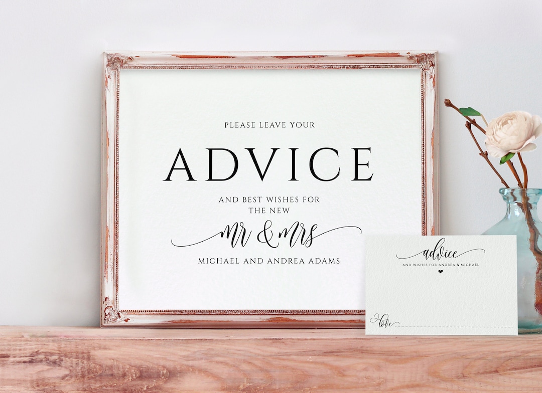 Advice Cards and Sign Template Bundle Flair Calligraphy Editable Design