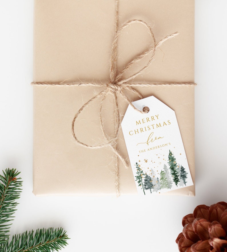 Christmas Gift Tag Editable Christmas Gift Tags Holiday Etsy