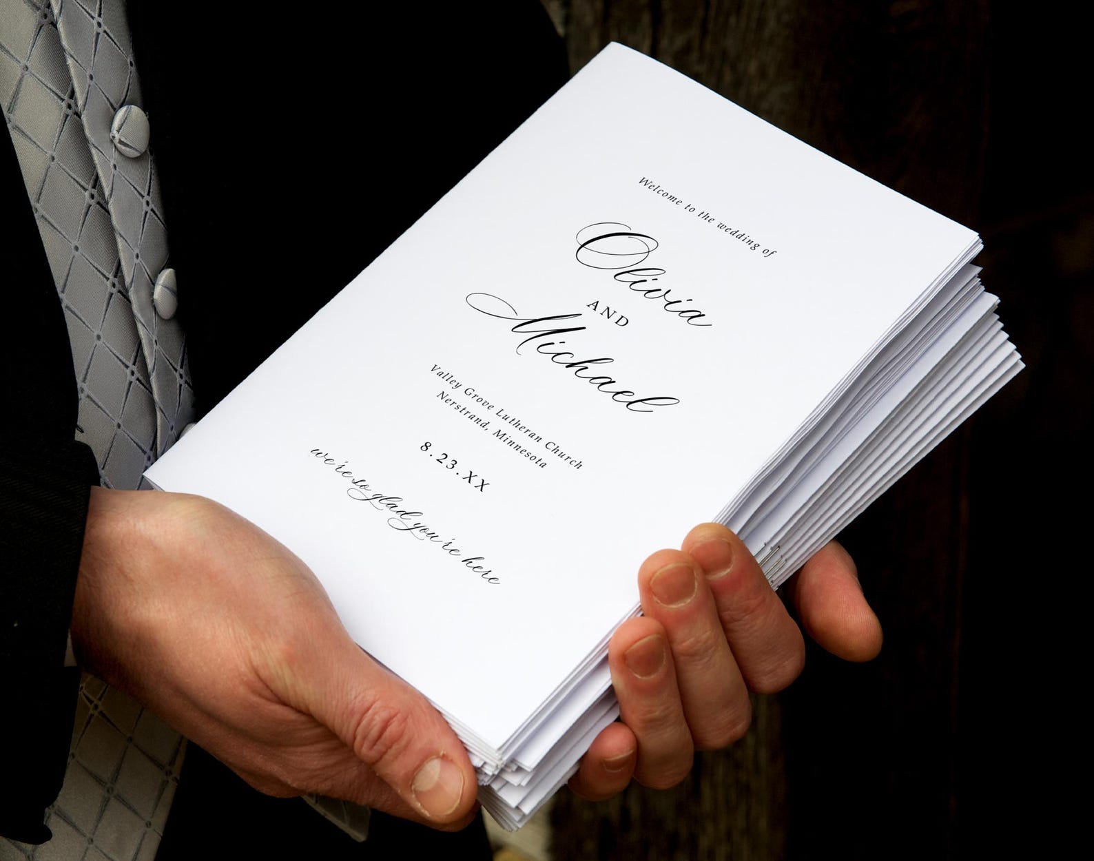 Wedding Program Template | Calligraphy Script Editable Booklet ...