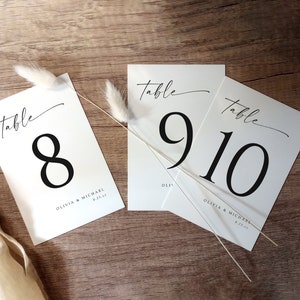 4x6 PRINTED Table Numbers Table Cards Wedding Table Card Double Sided Table Numbers Wed Table Card Printing Minimalist image 4