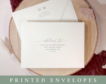 Personalized Envelopes | Envelops | Envelope Printing | Printed Envelopes | Addressed Envelopes | Modern Elegant Wedding Envelopes