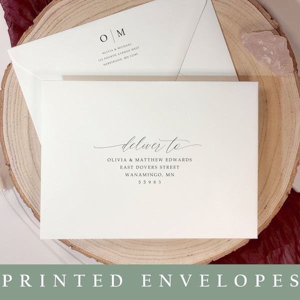 Personalized Envelopes | Envelops | Envelope Printing | Printed Envelopes | Addressed Envelopes | Modern Elegant Wedding Envelopes