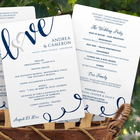 Printable Wedding Program Fans Templates