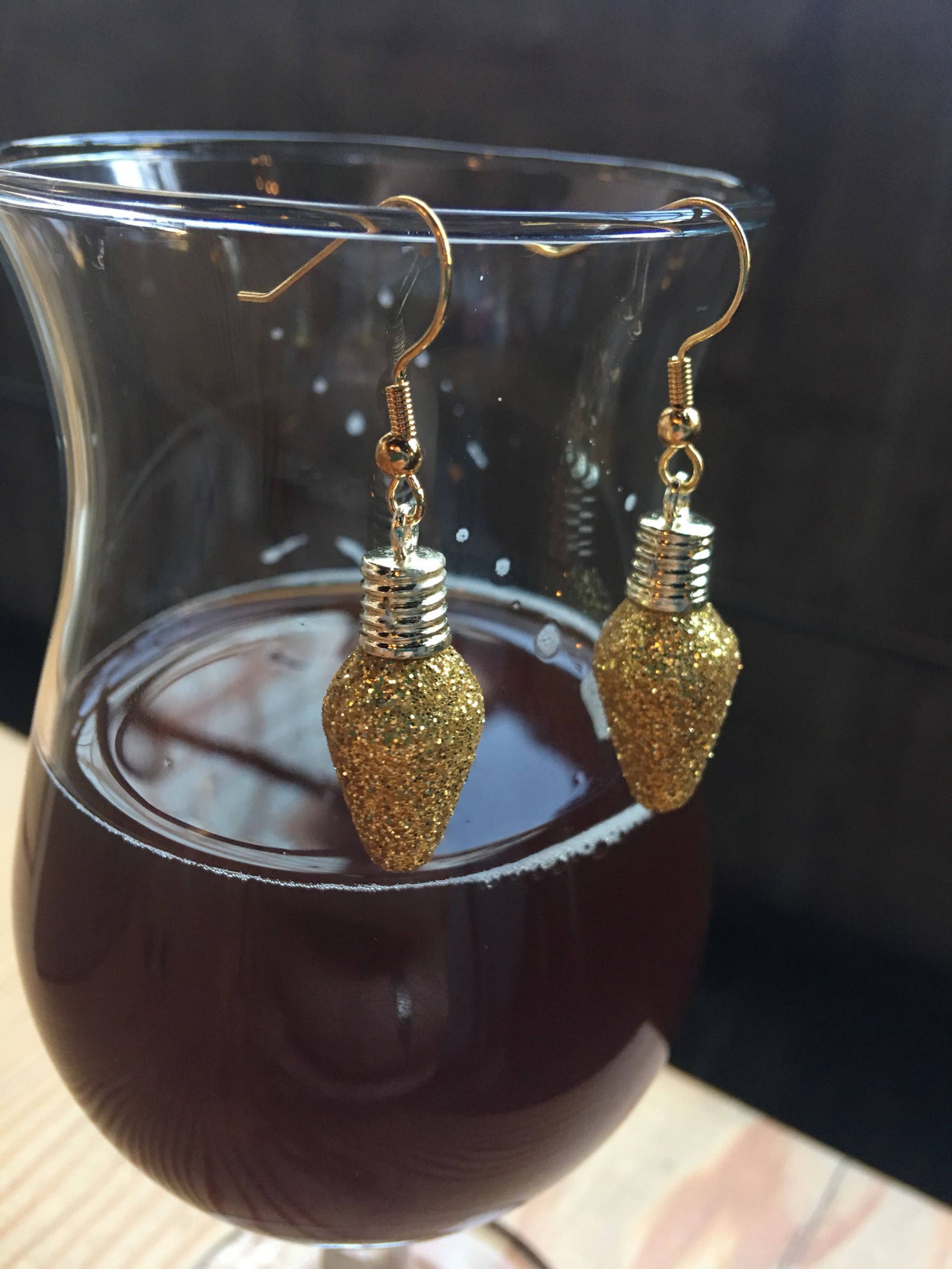 Gold Christmas Light Bulb Earring Etsy
