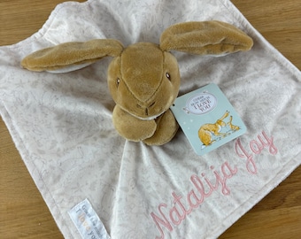 Personalized with Embroidery  Guess How Much I Love You Rabbit Lovey