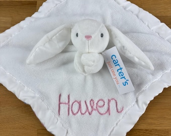 Personalized with Embroidery Carter’s White Bunny Lovey