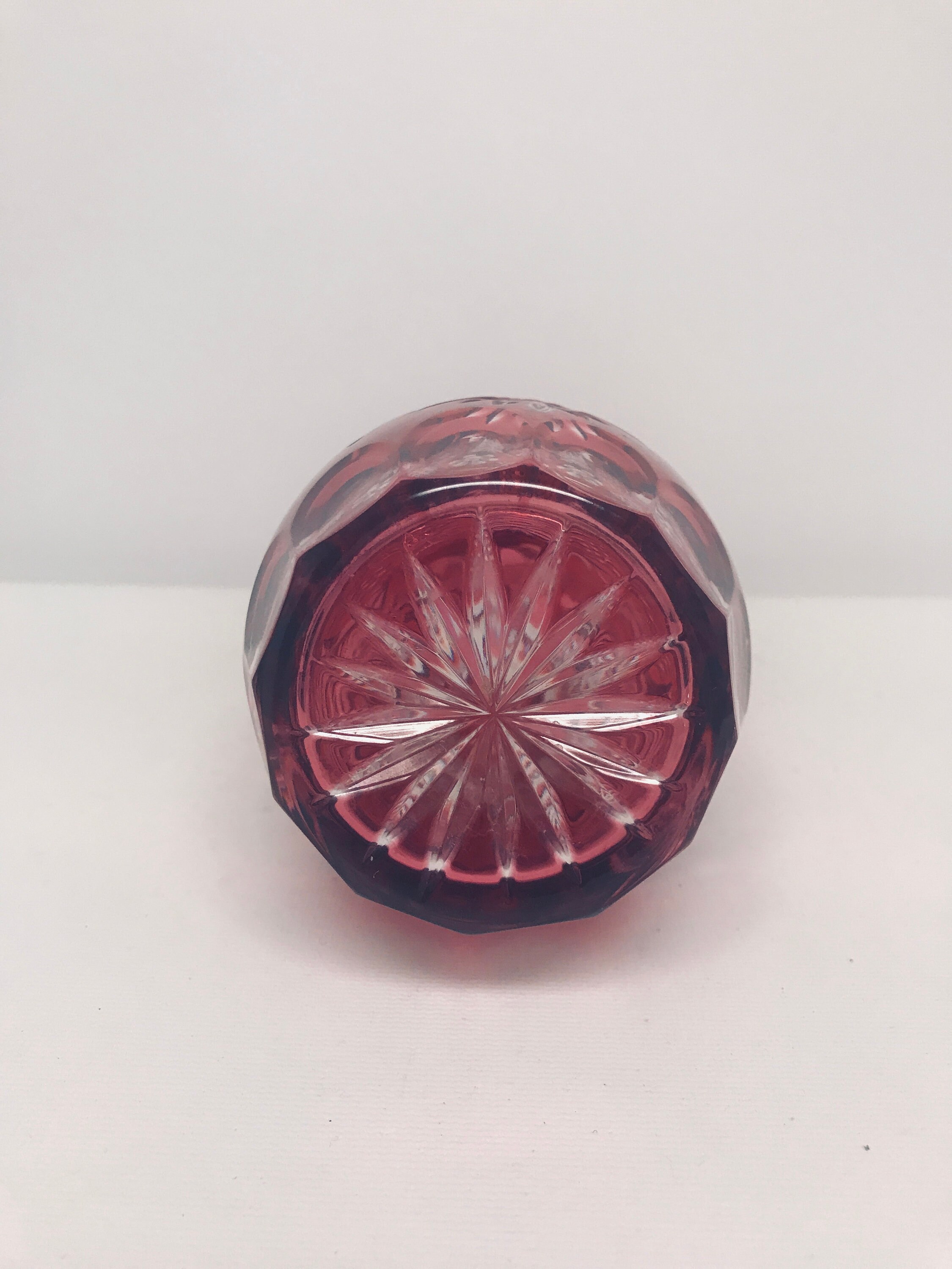 Nachtmann Crystal Decanter With Gold Ruby Overlay And Cut Etsy