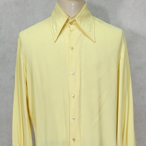 Girly French Sleeve Disco Shirt 1970s Big Collar Big Cuff Dry Cleaned XL