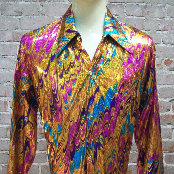 1970s Disco Shirt Costume Vintage Look Plus Size Saturday Nite Fever