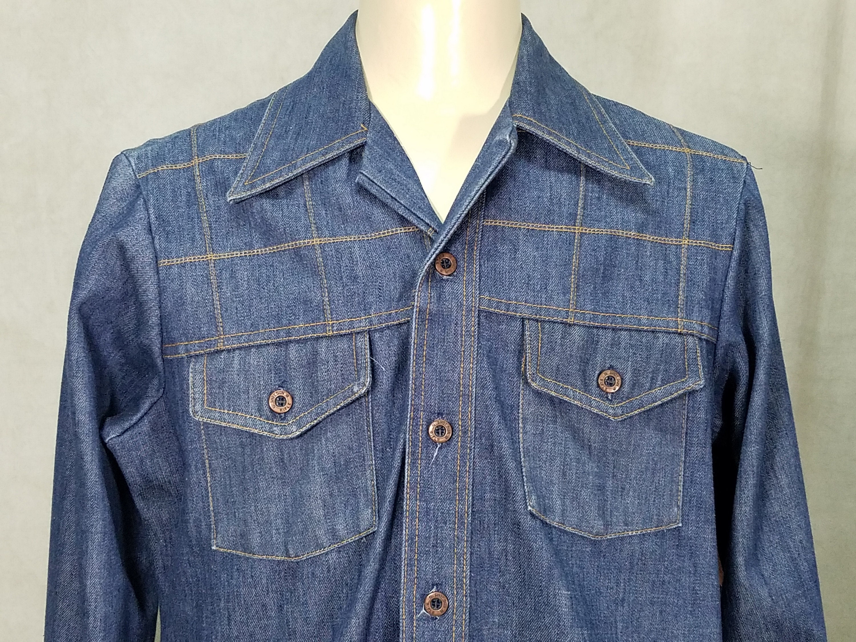 1970s Suit 40L Bell Bottom Jeans Denim 