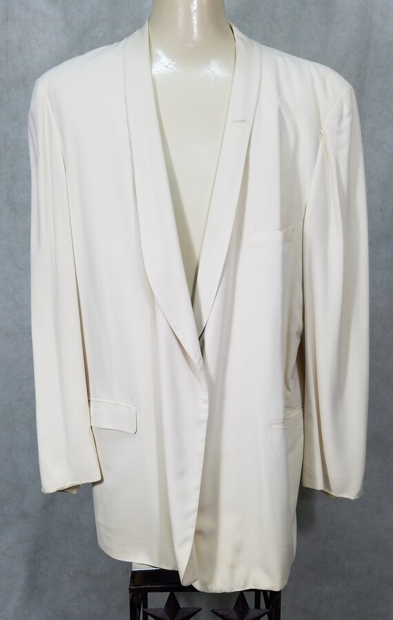 40s Tuxedo XL Size Thin Lapel 1950s Vintage CreamT