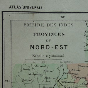 Alte Landkarte von Indien indische Reich Westbengalen 1896 original antique Druck Kalkutta Kolkata Madras Patna Dariling Darjeeling vintage Landkarten 9x11"