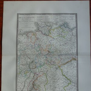 DEUTSCHLAND alte Karte 1827 GROSS original antike Landkarte Deutscher Bund - detaillierte alte französische Landkarten 21x26 groß - datiert