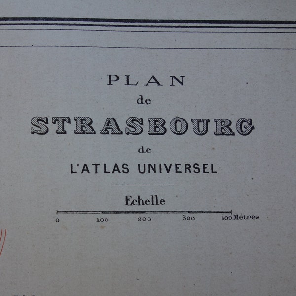 Strasbourg old map of Straßburg - original 1877 antique print of Strasburg - vintage maps about Strasbourg city plan