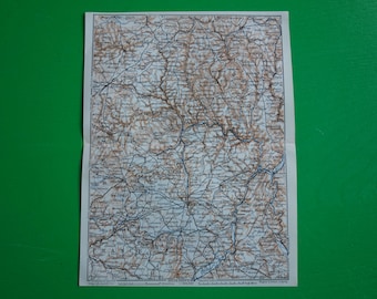 Old map of Luxembourg - 1910 antique print about Luxemburg Grand Duchy of - Longwy Arlon Diekirch Bitburg Saarburg Grevenmacher 16x21c 6x8"