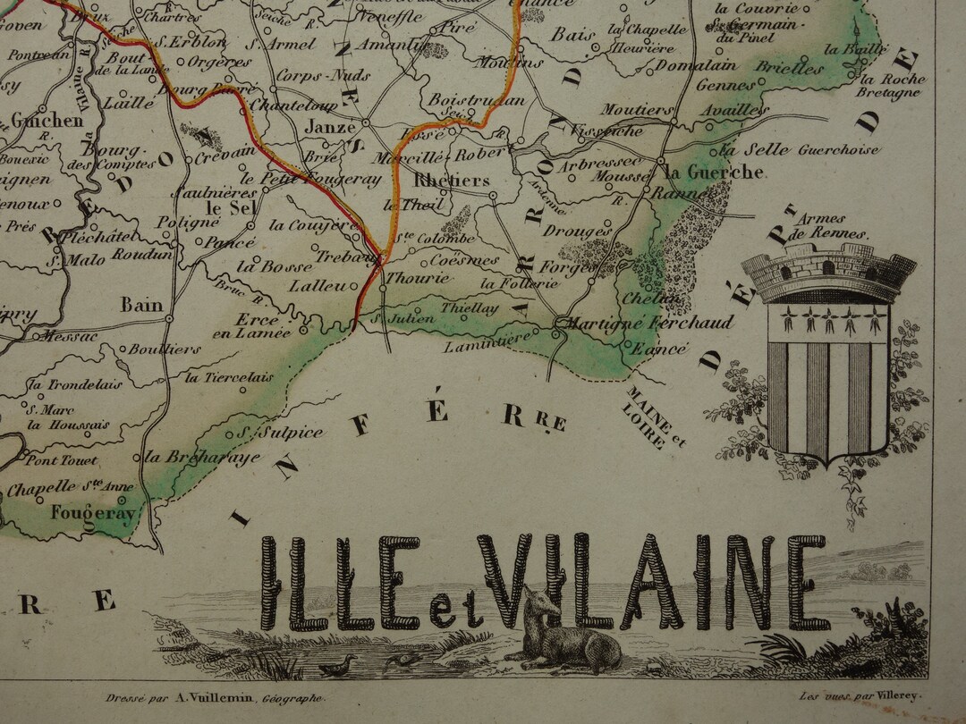 PERMIS DE CHASSE SOUS LA RÉPUBLIQUE FRANÇAISE, Ille-et-Vilaine, Rennes, 1851 EUR 46,00 - FR