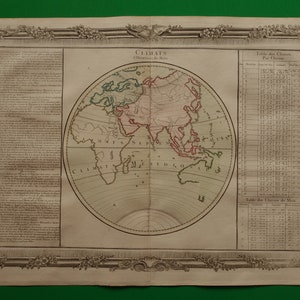 260+ Jahre alte Landkarte von Australien Große originale, antike Landkarte, Australien - Weltkarte - koloriert