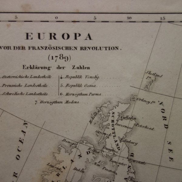 1789 Map of Europe - Etsy