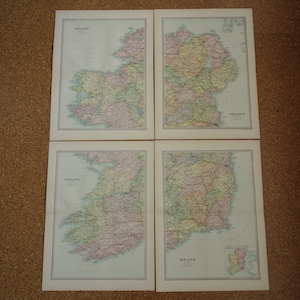 IRLANDA gran mapa antiguo de Irlanda 1890 cartel antiguo original sobre Dublín Cork Belfast Londonderry mapas antiguos 69 x 94 cm extra grande