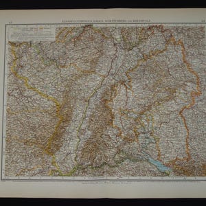 DEUTSCHLAND Alte Landkarte von Elsass-Lothringen 1910 großer alter Druck von Elsasz-Lothringen alte karte detaillierten original vintage Karten