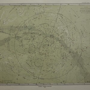 Antike Sternenkarte der nördlichen Hemisphäre Schöne 145+ Jahre alte Vintage Astronomie Karte Konstellationen Sternzeichen Drucke 15x18"