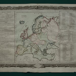 EUROPA alte Landkarte von 1761 original antike Posterdruck Europäischer Kontinent - datiert mit Jahreskarten