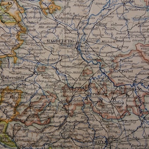 DEUTSCHLAND alte Landkarte von Sachsen Prov. 1906 original, antiker Druck Berlin Halle Magdeburg Erfurt - detaillierte vintage Karten - Sachsen karte