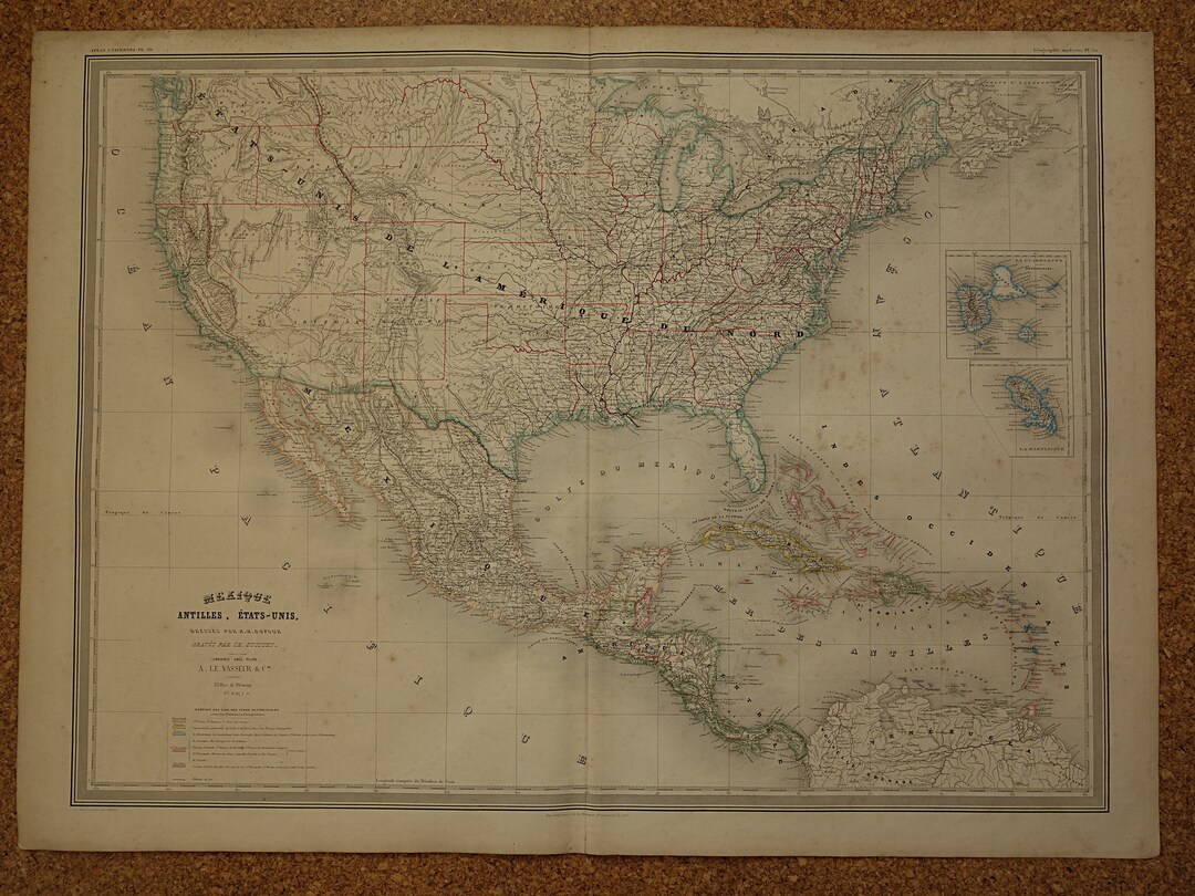 Old USA Map LARGE 1885 Original - Il 1080xN.3050015551 Pdya