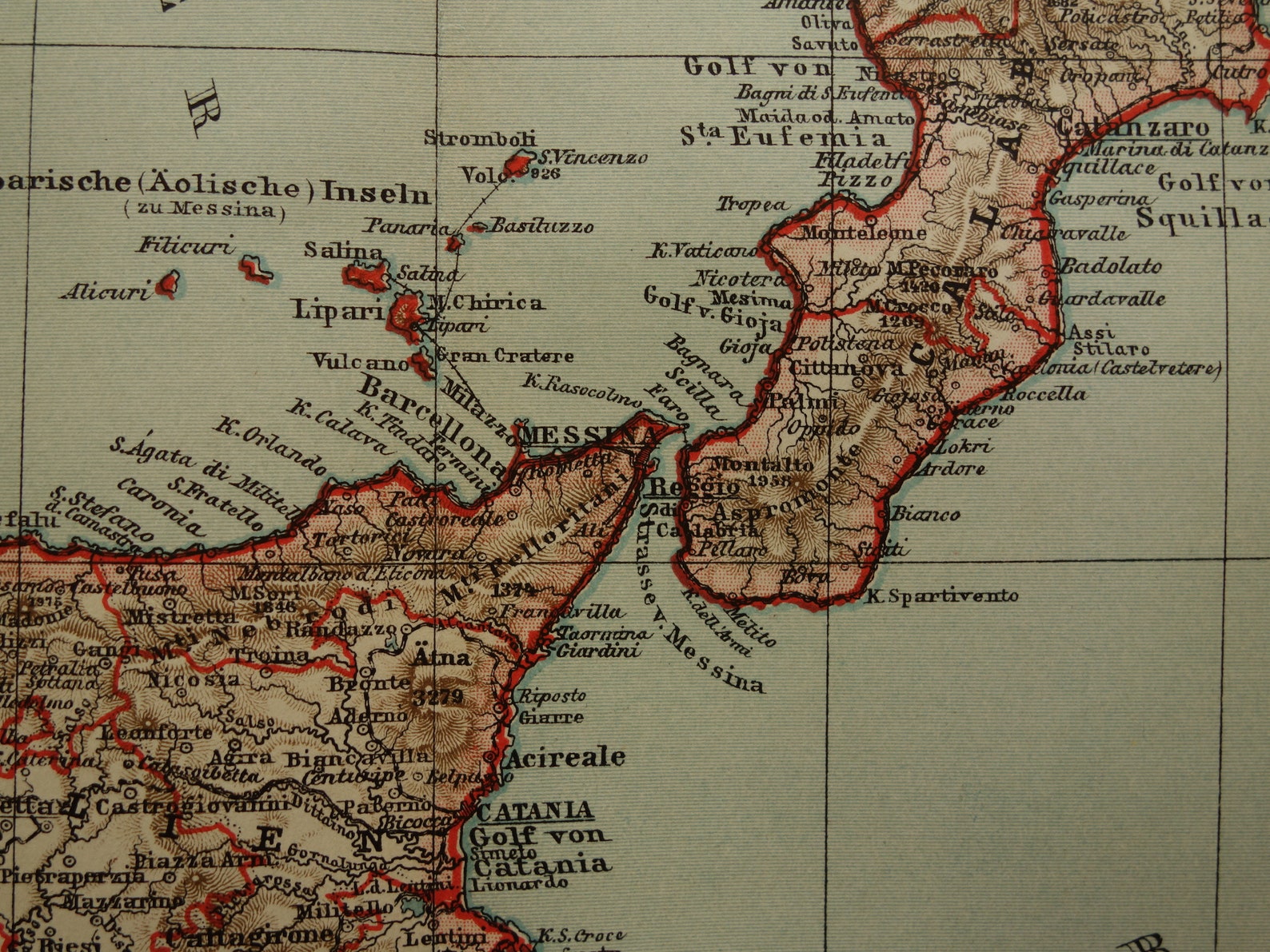 ITALY Old Map of Southern Italy 1907 Original Antique Detailed | Etsy