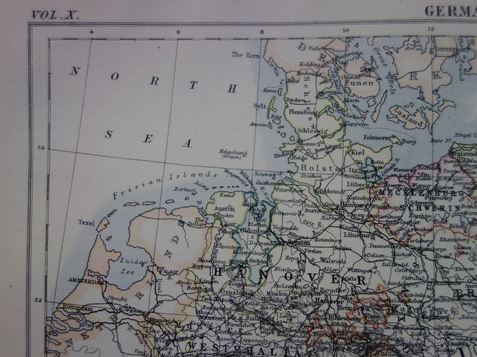 GERMANY Antique Map of Germany Original 1879 Old Map German Etsy