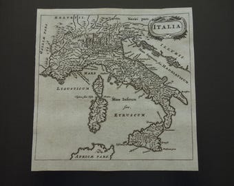 Carte Murale Ancienne De L'Italie 1938 - Reproduction Vintage - Déco Intérieure