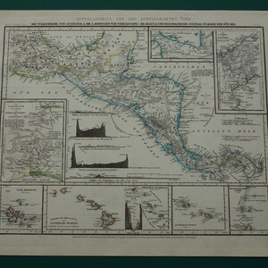 Mittelamerika Landkarte 1850 original antiker handkolorierter Druck von Nicaragua Panama Costa Rica Honduras Kanal Isthmus Nahe A. vintage Karten
