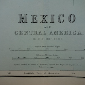 1877 MEXIKO alte Karte großes antikes Originalplakat von Mexiko-Stadt Panama Honduras Vintage englische Karten von Mittel- und Mittelamerika
