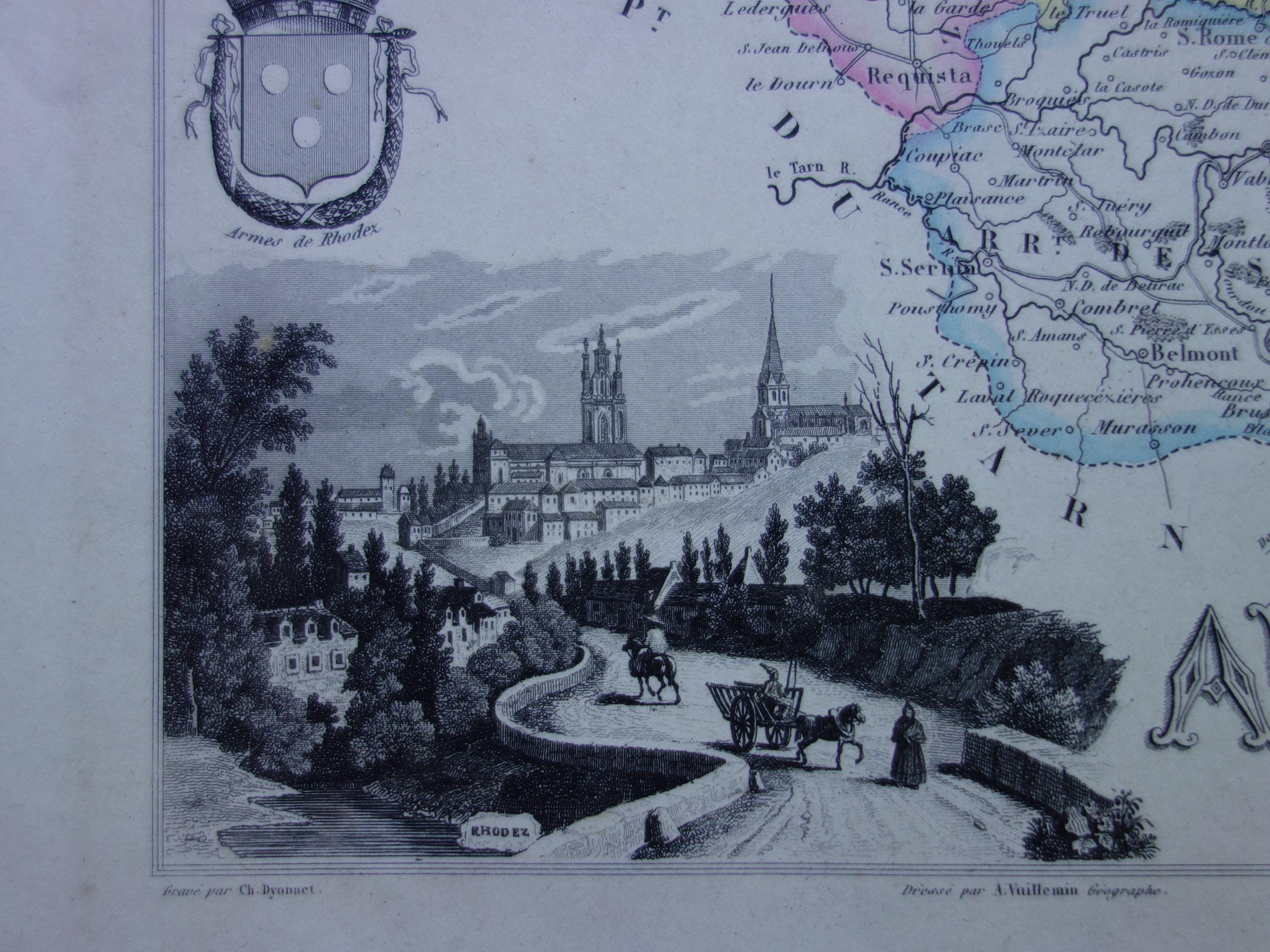 L' Aveyron - - Département Géographie France - Carte ancienne 1893
